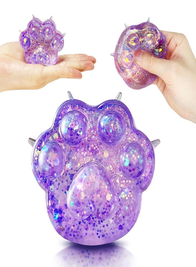 ZTATU Cat Paws Squishy Fidget Toys for Kids (1PCS) Stress Balls for Adults & Kids Squeeze Sugar Ball, Party Favors Animal Stress Relief Toy for Office, Classroom, Easter Basket Stuffers (Purple) - Image 1